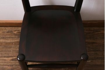 中古　松本民芸家具　シンプルなデザインが魅力的なラダーバックチェア(ダイニングチェア、椅子)(R-038607)
