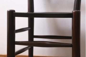 中古　松本民芸家具　シンプルなデザインが魅力的なラダーバックチェア(ダイニングチェア、椅子)(R-038607)