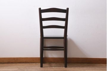 中古　松本民芸家具　シンプルなデザインが魅力的なラダーバックチェア(ダイニングチェア、椅子)(R-038607)