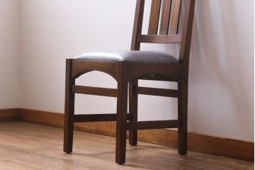 中古　アメリカ　Stickley(スティックレー、スティックレイ)社　象嵌入り　ミッションスタイル　サイドチェア(椅子、ダイニングチェア)(R-038608)