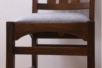 中古　アメリカ　Stickley(スティックレー、スティックレイ)社　象嵌入り　ミッションスタイル　サイドチェア(椅子、ダイニングチェア)(R-038608)