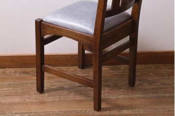 中古　アメリカ　Stickley(スティックレー、スティックレイ)社　象嵌入り　ミッションスタイル　サイドチェア(椅子、ダイニングチェア)(R-038608)