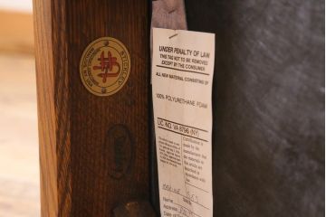 中古　アメリカ　Stickley(スティックレー、スティックレイ)社　象嵌入り　ミッションスタイル　サイドチェア(椅子、ダイニングチェア)(R-038608)