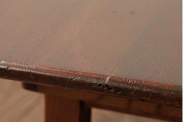 アンティーク家具　和製アンティーク　昭和初期　くっきりとした木目が魅力の角ちゃぶ台(座卓、ローテーブル)(R-038612)