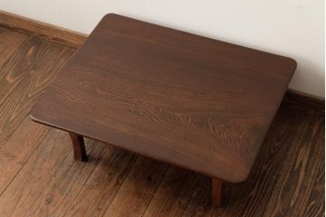アンティーク家具　和製アンティーク　昭和初期　くっきりとした木目が魅力の角ちゃぶ台(座卓、ローテーブル)(R-038612)