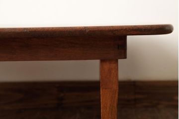 アンティーク家具　和製アンティーク　昭和初期　くっきりとした木目が魅力の角ちゃぶ台(座卓、ローテーブル)(R-038612)