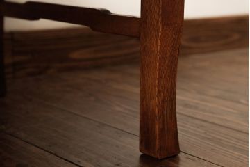アンティーク家具　和製アンティーク　昭和初期　くっきりとした木目が魅力の角ちゃぶ台(座卓、ローテーブル)(R-038612)