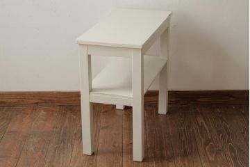 ペイント家具　和製アンティーク　フレンチスイタイルにもおすすめなサイドテーブル(作業台、花台、飾り棚)(R-038614)