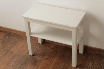 ペイント家具　和製アンティーク　フレンチスイタイルにもおすすめなサイドテーブル(作業台、花台、飾り棚)(R-038614)