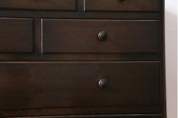 ビンテージ家具　和製ビンテージ　カバ材　シンプルなデザインが魅力のチェスト(洋服タンス、引き出し、和たんす、収納箪笥、衣装箪笥、ヴィンテージ)(R-038617)
