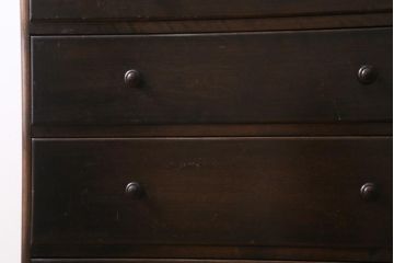 ビンテージ家具　和製ビンテージ　カバ材　シンプルなデザインが魅力のチェスト(洋服タンス、引き出し、和たんす、収納箪笥、衣装箪笥、ヴィンテージ)(R-038617)