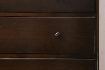 ビンテージ家具　和製ビンテージ　カバ材　シンプルなデザインが魅力のチェスト(洋服タンス、引き出し、和たんす、収納箪笥、衣装箪笥、ヴィンテージ)(R-038617)
