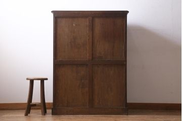 ビンテージ家具　和製ビンテージ　カバ材　シンプルなデザインが魅力のチェスト(洋服タンス、引き出し、和たんす、収納箪笥、衣装箪笥、ヴィンテージ)(R-038617)