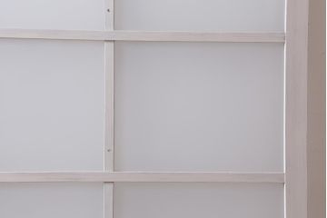 アンティーク建具　和製アンティーク　昭和初期　すりガラス入り　ホワイトペイントが爽やかなガラス戸2枚セット(引き戸、建具)(R-038634)