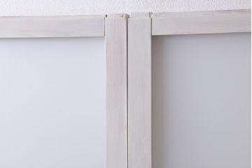 アンティーク建具　和製アンティーク　昭和初期　すりガラス入り　ホワイトペイントが爽やかなガラス戸2枚セット(引き戸、建具)(R-038634)