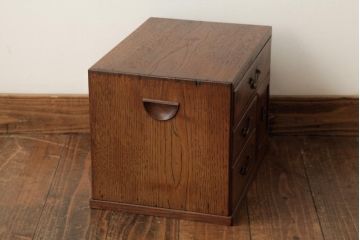 アンティーク家具　和製アンティーク　工芸品　指物家具　昭和初期　高級品!総桑材の品格漂う小引き出し(小物収納)(R-038636)