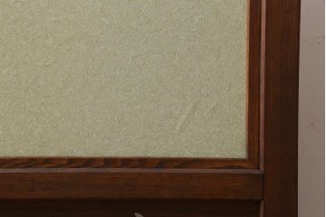 アンティーク家具　和製アンティーク　大正昭和初期　タモ材　透かし彫りが目を引く衝立(つい立て、パーテーション)(R-038638)