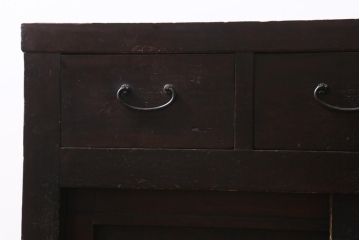 アンティーク家具　和製アンティーク　明治大正期　ヒノキ材　和の風情漂う水屋サイドボード(水屋箪笥、収納棚)(R-038639)