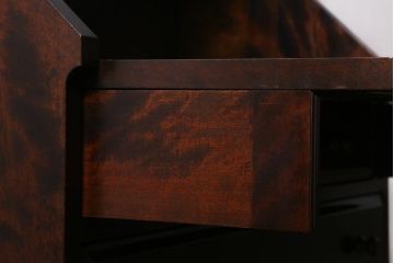 中古　松本民芸家具　H型　ボールフットが特徴的なライティングビューロー(簿記机、在宅ワーク、在宅用デスク)(R-038641)