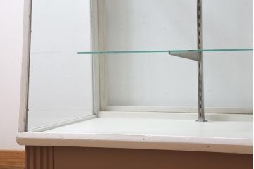 ペイント家具　イギリスヴィンテージ　ナチュラルスタイルにおすすめのガラスケース(ショーケース、陳列棚、ビンテージ)(R-038642)