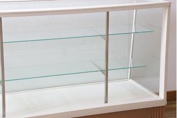 ペイント家具　イギリスヴィンテージ　ナチュラルスタイルにおすすめのガラスケース(ショーケース、陳列棚、ビンテージ)(R-038642)