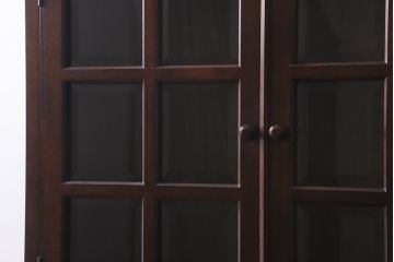 中古　松本民芸家具　特注品!シックな佇まいのG型面取食器棚(収納棚、戸棚キャビネット)(R-038646)