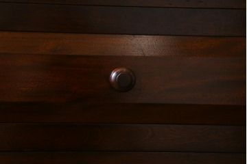 中古　松本民芸家具　特注品!シックな佇まいのG型面取食器棚(収納棚、戸棚キャビネット)(R-038646)