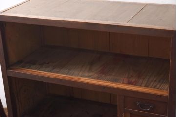 アンティーク家具　和製アンティーク　明治大正期　前面ヒノキ・ケヤキ材　味わい深い木肌が魅力の帳場箪笥(時代箪笥、重ね箪笥)(R-038666)