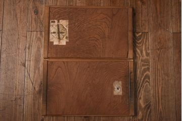 アンティーク家具　和製アンティーク　明治大正期　前面ヒノキ・ケヤキ材　味わい深い木肌が魅力の帳場箪笥(時代箪笥、重ね箪笥)(R-038666)