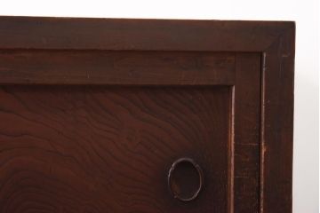 アンティーク家具　和製アンティーク　明治大正期　前面ヒノキ・ケヤキ材　味わい深い木肌が魅力の帳場箪笥(時代箪笥、重ね箪笥)(R-038666)