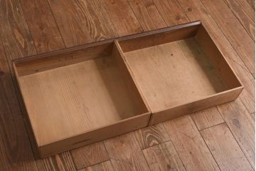 アンティーク家具　明治大正期　前面ケヤキ材・ヒノキ材　和の風情漂う横桟が目を惹く帳場箪笥(ローボード、収納棚)(R-038667)