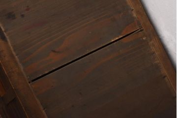 アンティーク家具　明治大正期　前面ケヤキ材・ヒノキ材　和の風情漂う横桟が目を惹く帳場箪笥(ローボード、収納棚)(R-038667)