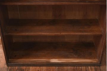 アンティーク家具　大正昭和初期　レトロな佇まいが魅力のゆらゆらガラス戸付き本箱(ブックケース、収納棚、飾り棚)(R-038668)