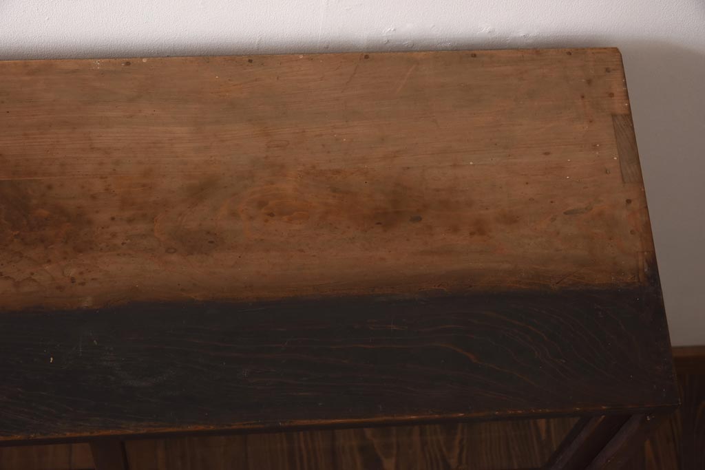 アンティーク家具　大正昭和初期　レトロな佇まいが魅力のゆらゆらガラス戸付き本箱(ブックケース、収納棚、飾り棚)(R-038668)