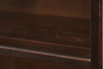 アンティーク家具　大正昭和初期　レトロな佇まいが魅力のゆらゆらガラス戸付き本箱(ブックケース、収納棚、飾り棚)(R-038668)