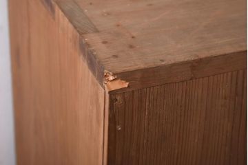 アンティーク家具　大正昭和初期　レトロな佇まいが魅力のゆらゆらガラス戸付き本箱(ブックケース、収納棚、飾り棚)(R-038668)