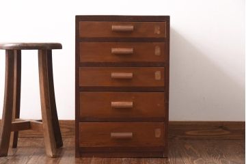 アンティーク家具　和製アンティーク　昭和初期　レトロな空間作りに活躍する小引き出し(小物収納)(R-038686)