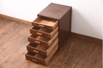 アンティーク家具　和製アンティーク　昭和初期　レトロな空間作りに活躍する小引き出し(小物収納)(R-038686)