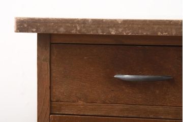 アンティーク家具　昭和レトロ　木の質感が楽しめるシンプルな電話台(サイドキャビネット、収納棚、飾り棚)(R-038687)