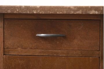 アンティーク家具　昭和レトロ　木の質感が楽しめるシンプルな電話台(サイドキャビネット、収納棚、飾り棚)(R-038687)