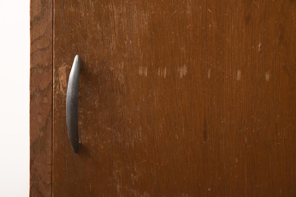 アンティーク家具　昭和レトロ　木の質感が楽しめるシンプルな電話台(サイドキャビネット、収納棚、飾り棚)(R-038687)