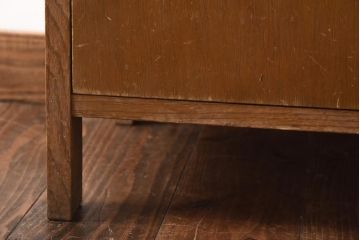 アンティーク家具　昭和レトロ　木の質感が楽しめるシンプルな電話台(サイドキャビネット、収納棚、飾り棚)(R-038687)