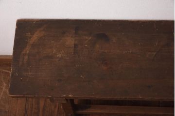 アンティーク家具　大正昭和初期　古びた木の風合いが魅力のシンプルなサイドテーブル(ディスプレイ台)(R-038689)