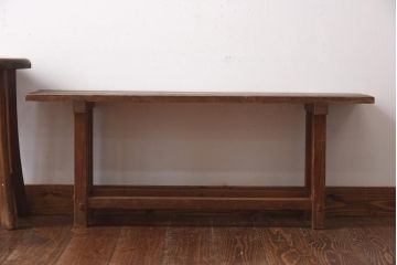 アンティーク家具　大正昭和初期　古びた木の風合いが魅力のシンプルなサイドテーブル(ディスプレイ台)(R-038689)