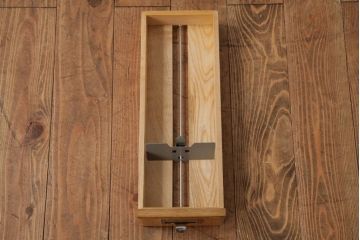 レトロ家具　昭和レトロ　ナラ材　KIHARA　ネームプレート付きの小さなカードケース(小引き出し、図書館、図書室)(R-038694)