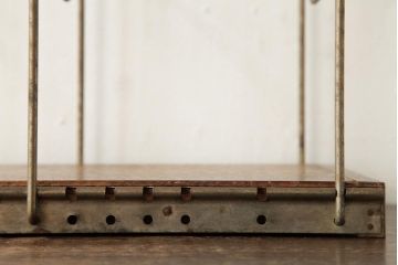 レトロ雑貨　和製ビンテージ　昭和中期　ナラ材　レトロな雰囲気漂う本立て(ブックエンド)(R-038698)