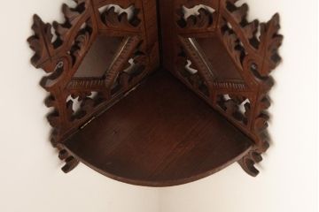 ヴィンテージ家具　フランスビンテージ　折り畳み　壁掛けコーナーラック(壁付け棚)(R-038699)