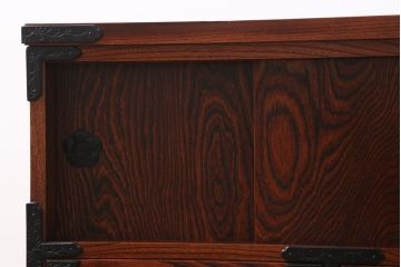 中古　民芸家具　岩谷堂箪笥　脚付きリメイク　重厚さの中にも華がある上品なローボード(テレビボード、サイドボード、戸棚)(R-038702)