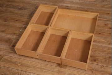 ヴィンテージ家具　温かみのある木肌が魅力のシンプルな片袖デスク(机、在宅ワーク、在宅用ワークデスク、ビンテージ)(R-038704)