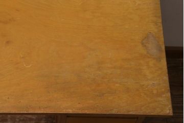 ヴィンテージ家具　温かみのある木肌が魅力のシンプルな片袖デスク(机、在宅ワーク、在宅用ワークデスク、ビンテージ)(R-038704)